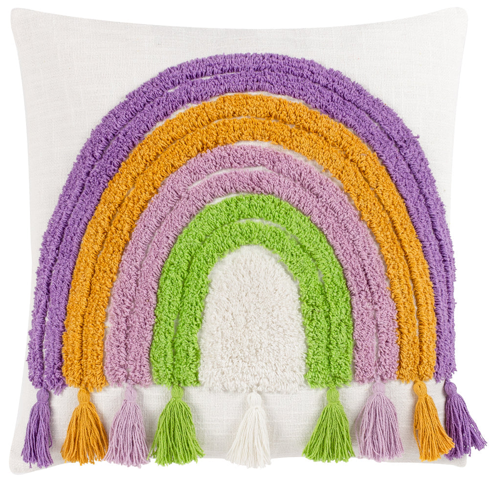 Rainbow Tassels Cotton Tufted Cushion
