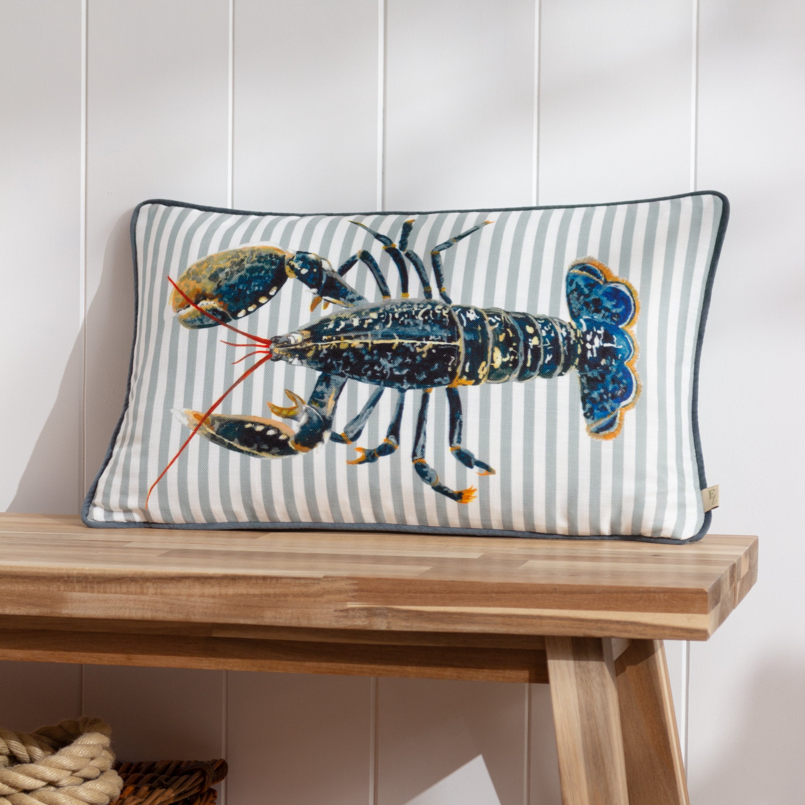 Salcombe Lobster Piped Cushion