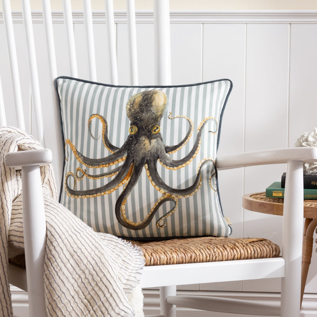 Salcombe Octopus Piped Cushion