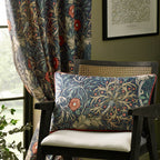 Seaweed Printed Velvet Pencil Pleat Curtains