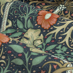 Seaweed Printed Velvet Pencil Pleat Curtains