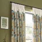 Seaweed Printed Velvet Pencil Pleat Curtains