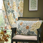Seaweed Printed Velvet Pencil Pleat Curtains