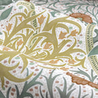 Seaweed Printed Velvet Pencil Pleat Curtains