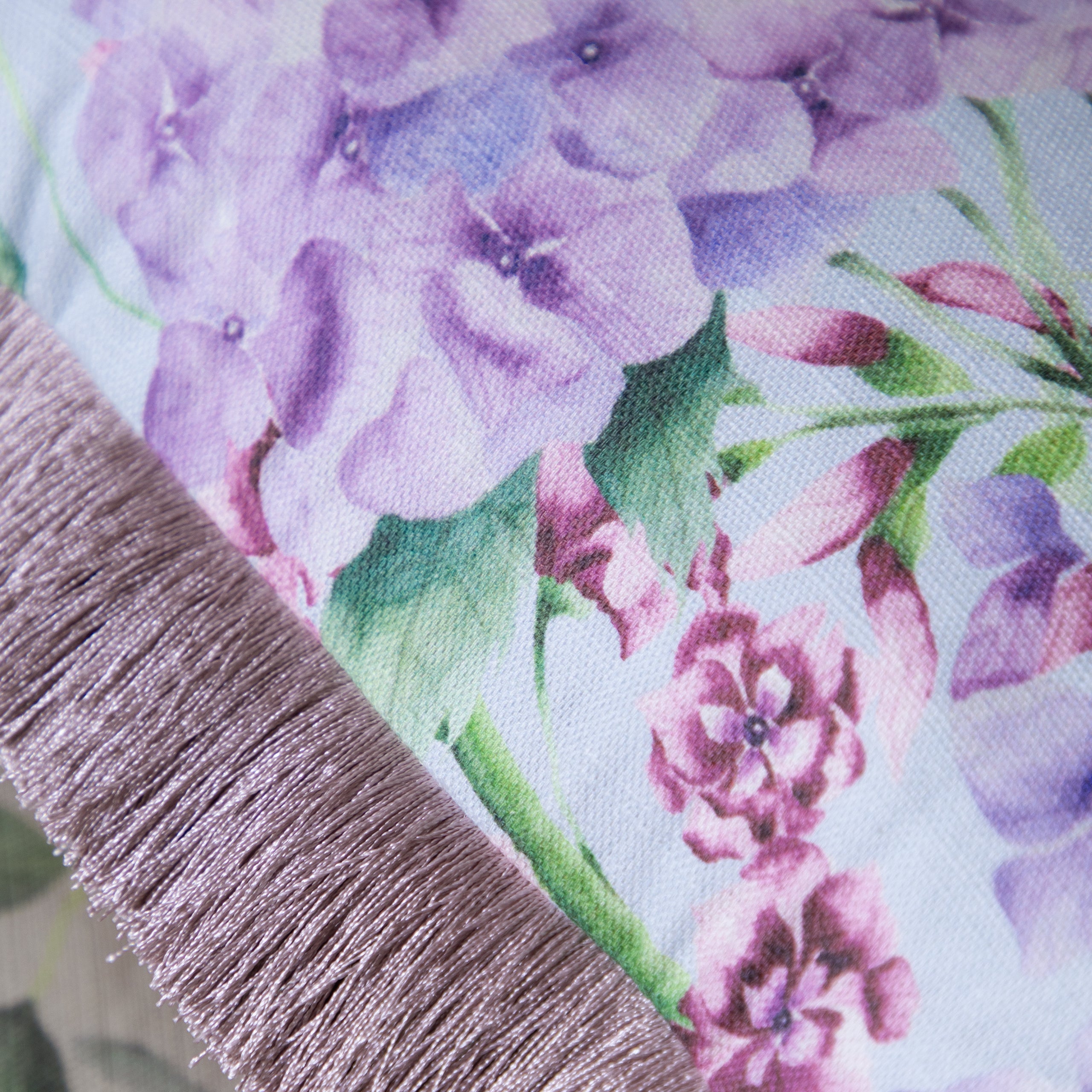 Seraphina Printed Ruche Fringe Cushion