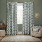Sessile Leaf Motif Pencil Pleat Curtains