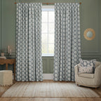 Sessile Leaf Motif Pencil Pleat Curtains
