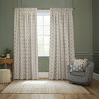 Sessile Leaf Motif Pencil Pleat Curtains