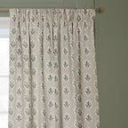 Sessile Leaf Motif Pencil Pleat Curtains