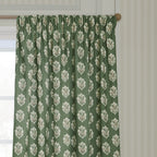 Sessile Leaf Motif Pencil Pleat Curtains