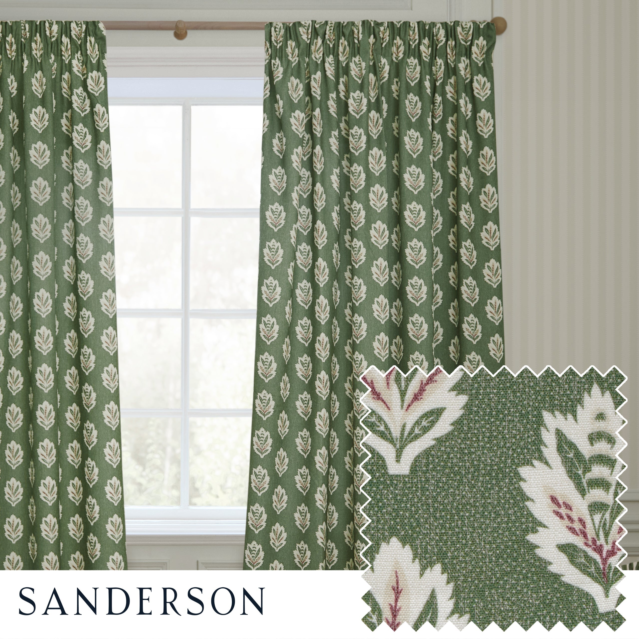 Sessile  Motif Pencil Pleat Curtains