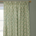 Sessile Leaf Motif Pencil Pleat Curtains