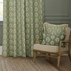Sessile Leaf Motif Pencil Pleat Curtains