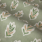Sessile Leaf Motif Pencil Pleat Curtains