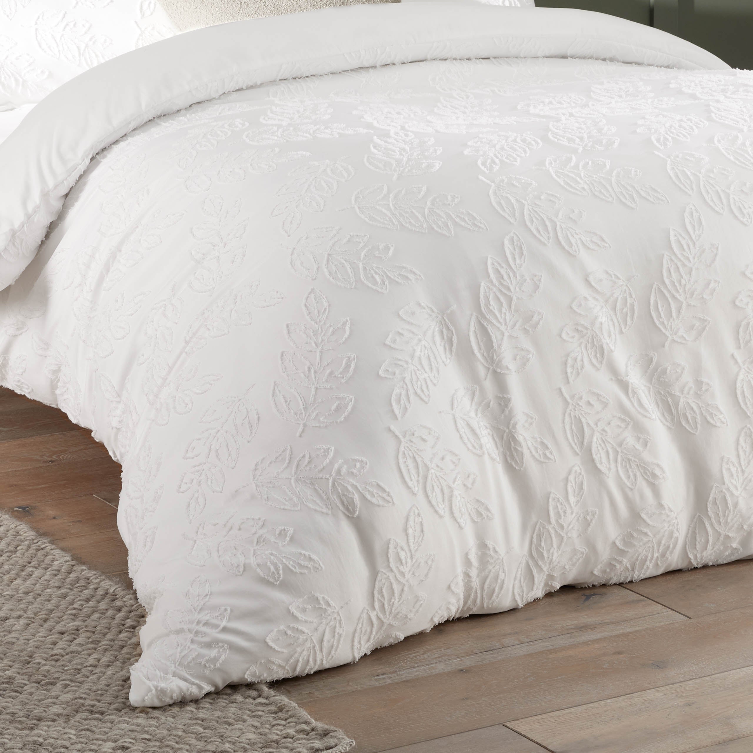 Seville Leaf Tufted Soft Touch Duvet Cover Set