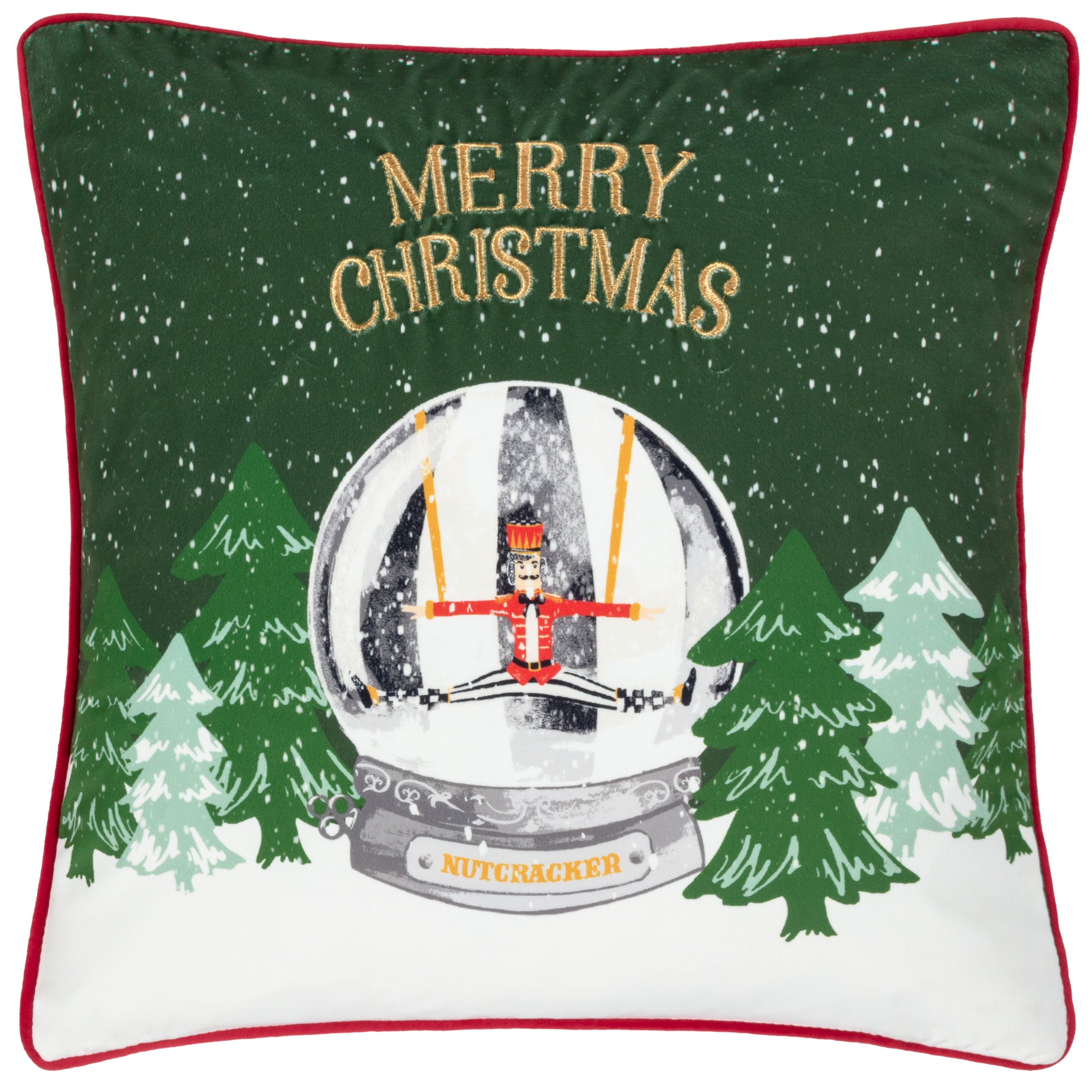 Showtime Embroidered Velvet Cushion