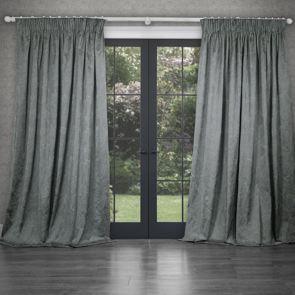 Sitara Embroidered Pencil Pleat Curtains