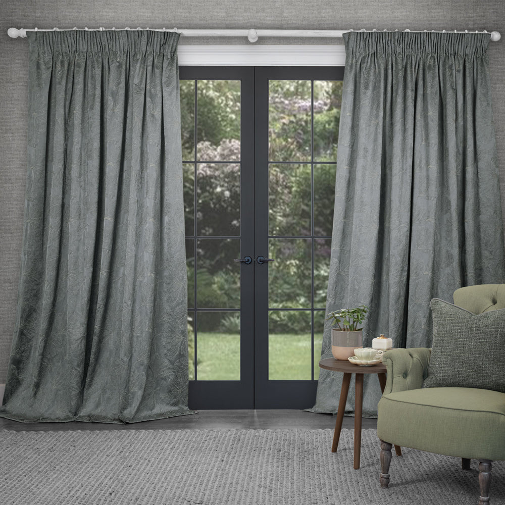 Sitara Embroidered Pencil Pleat Curtains