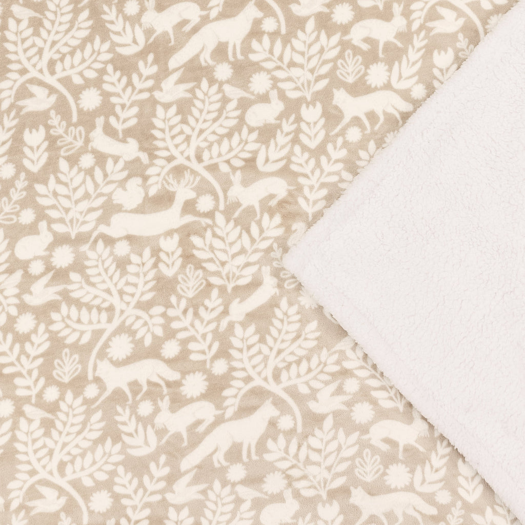 Skandi Woodland Sherpa Fleece Throw