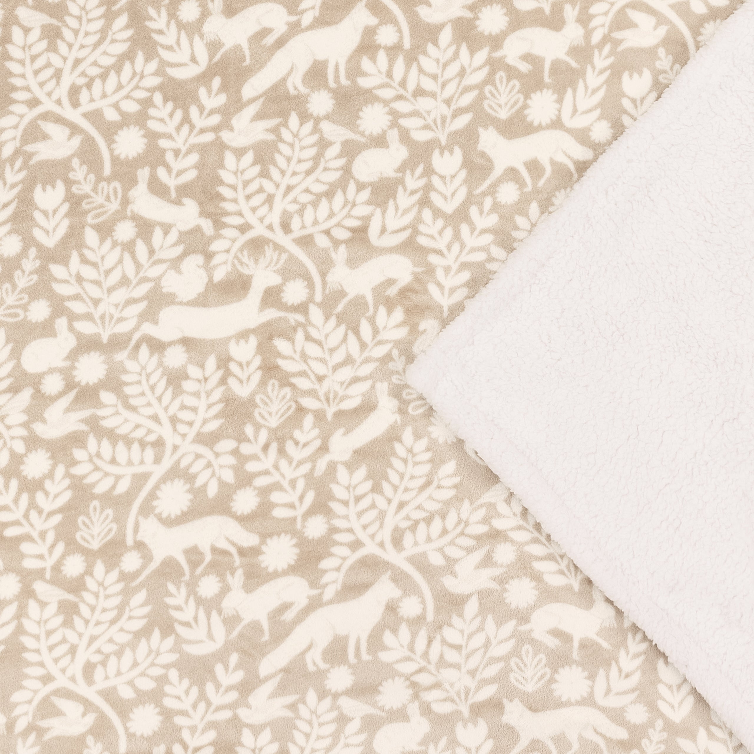 Skandi Woodland Sherpa Fleece Throw