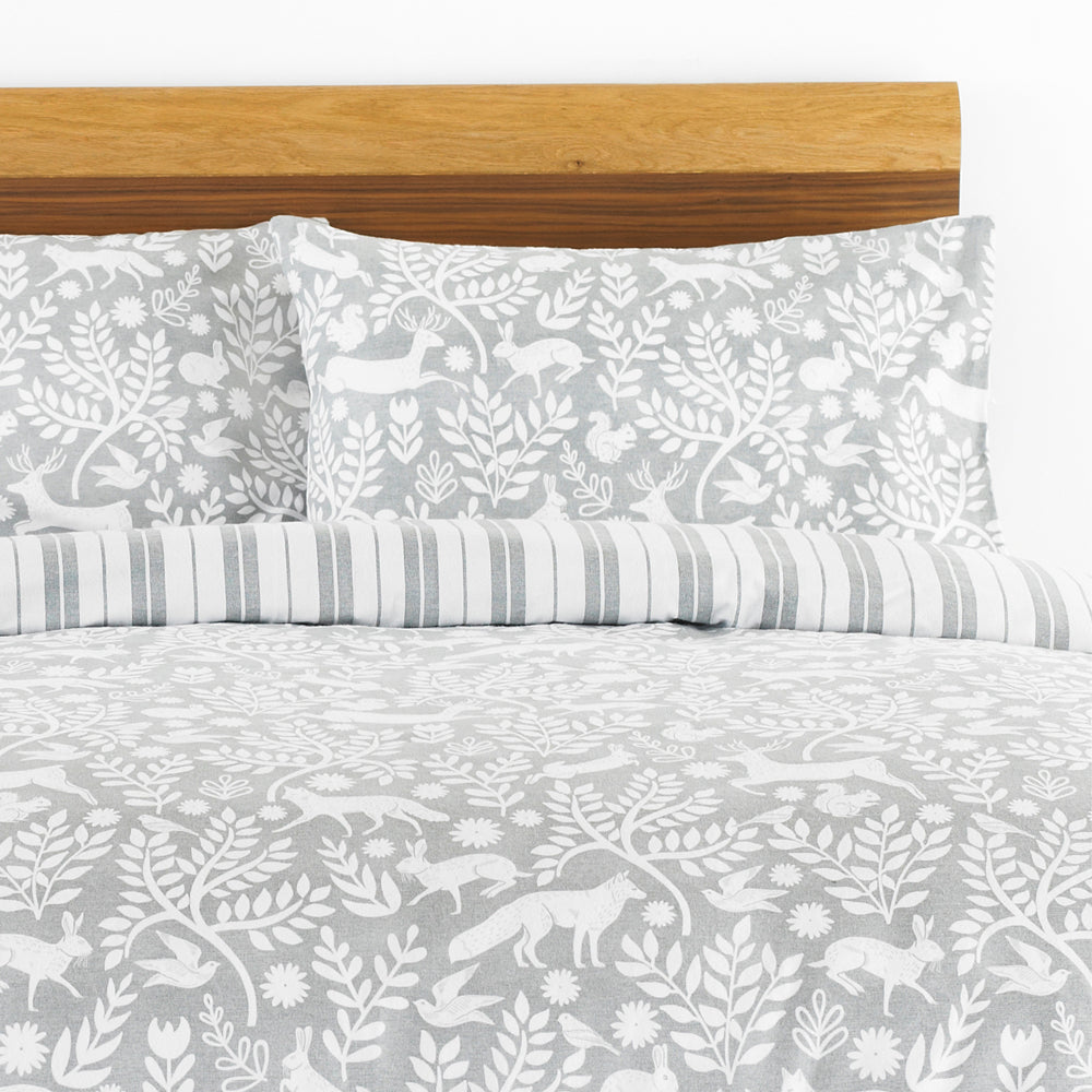 Skandi Woodland Brushed Cotton Duvet Cover Set