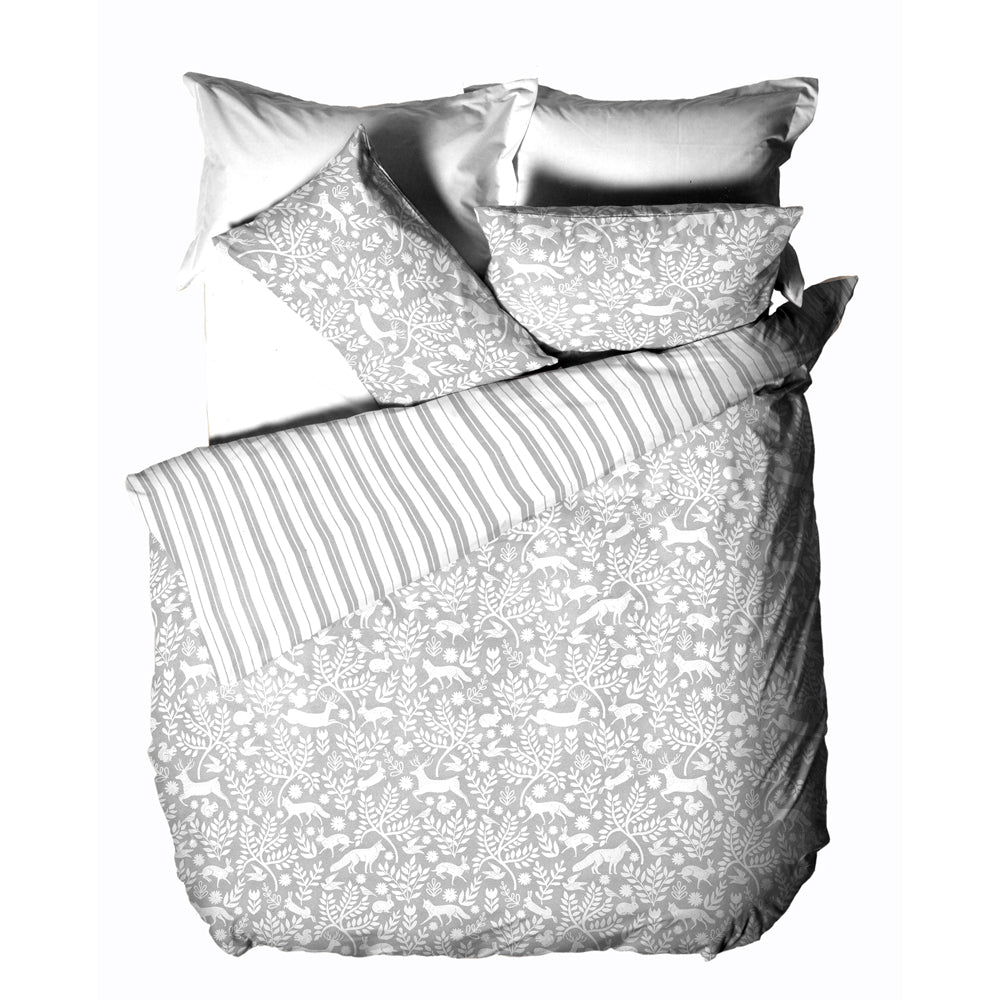 Skandi Woodland Brushed Cotton Duvet Cover Set