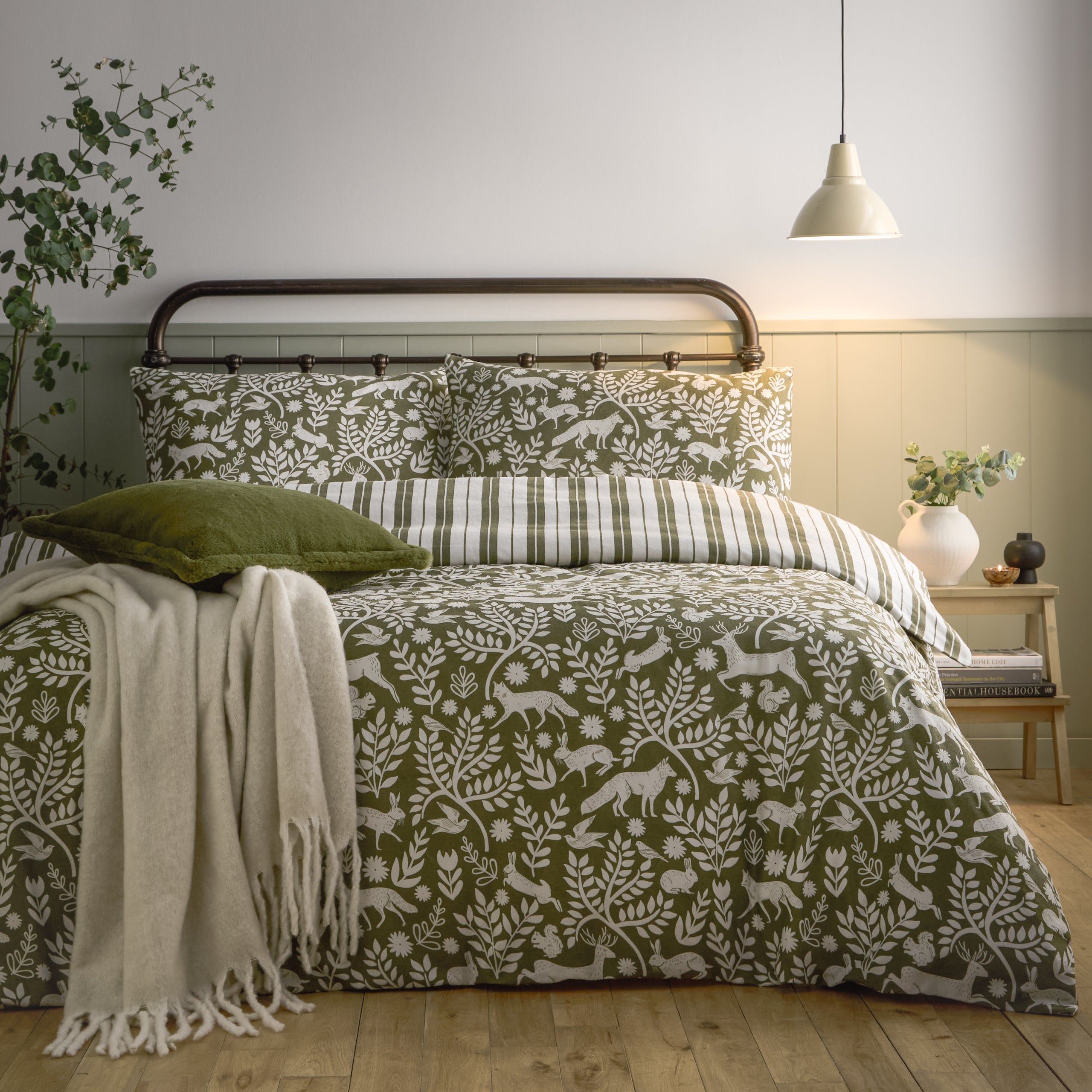Skandi Woodland Brushed Cotton Duvet Cover Set