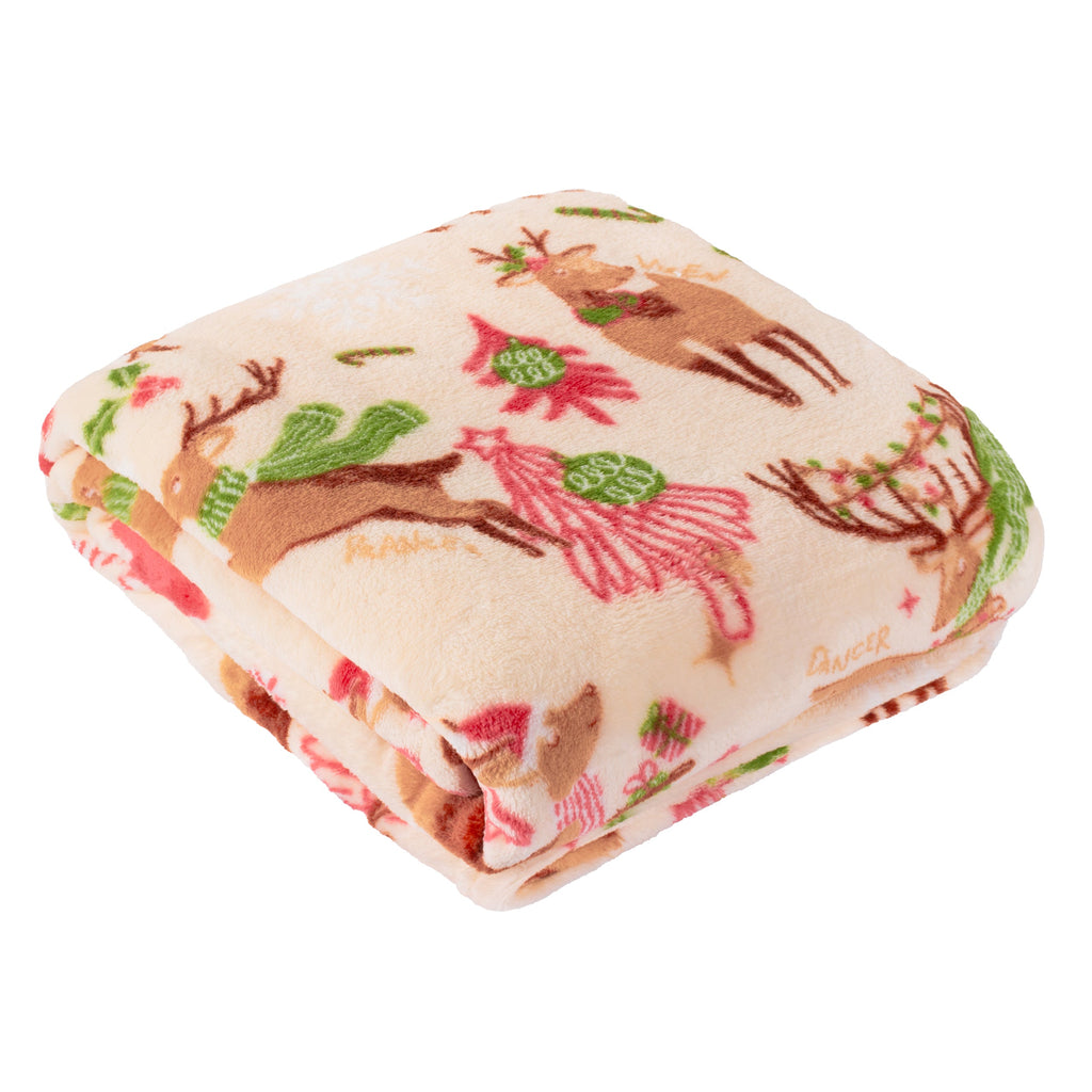 Sleigh Team Printed Fleece Throw