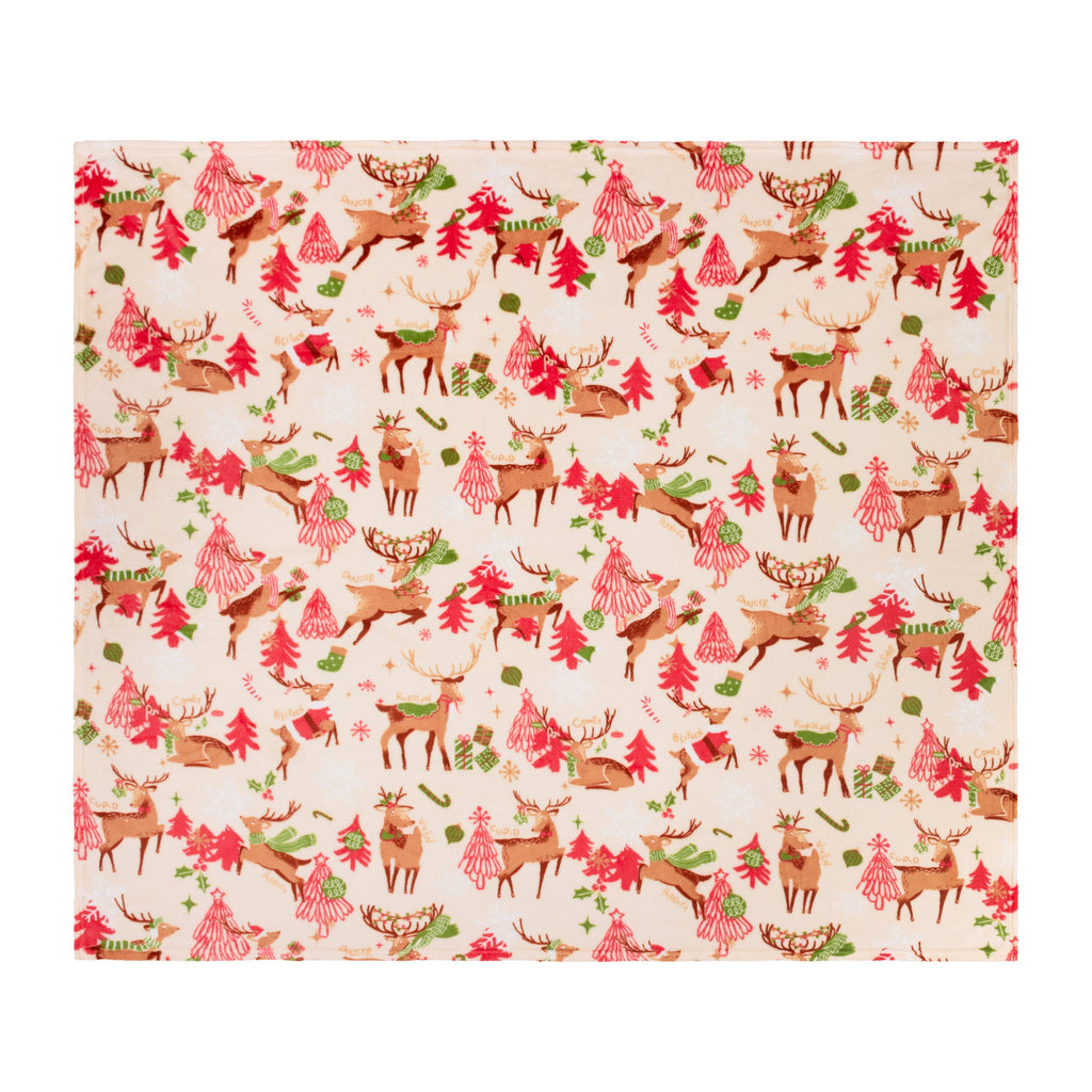 Sleigh Team Printed Fleece Throw