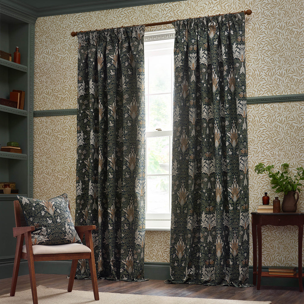 Snakeshead Jacquard Chenille Pencil Pleat Curtains
