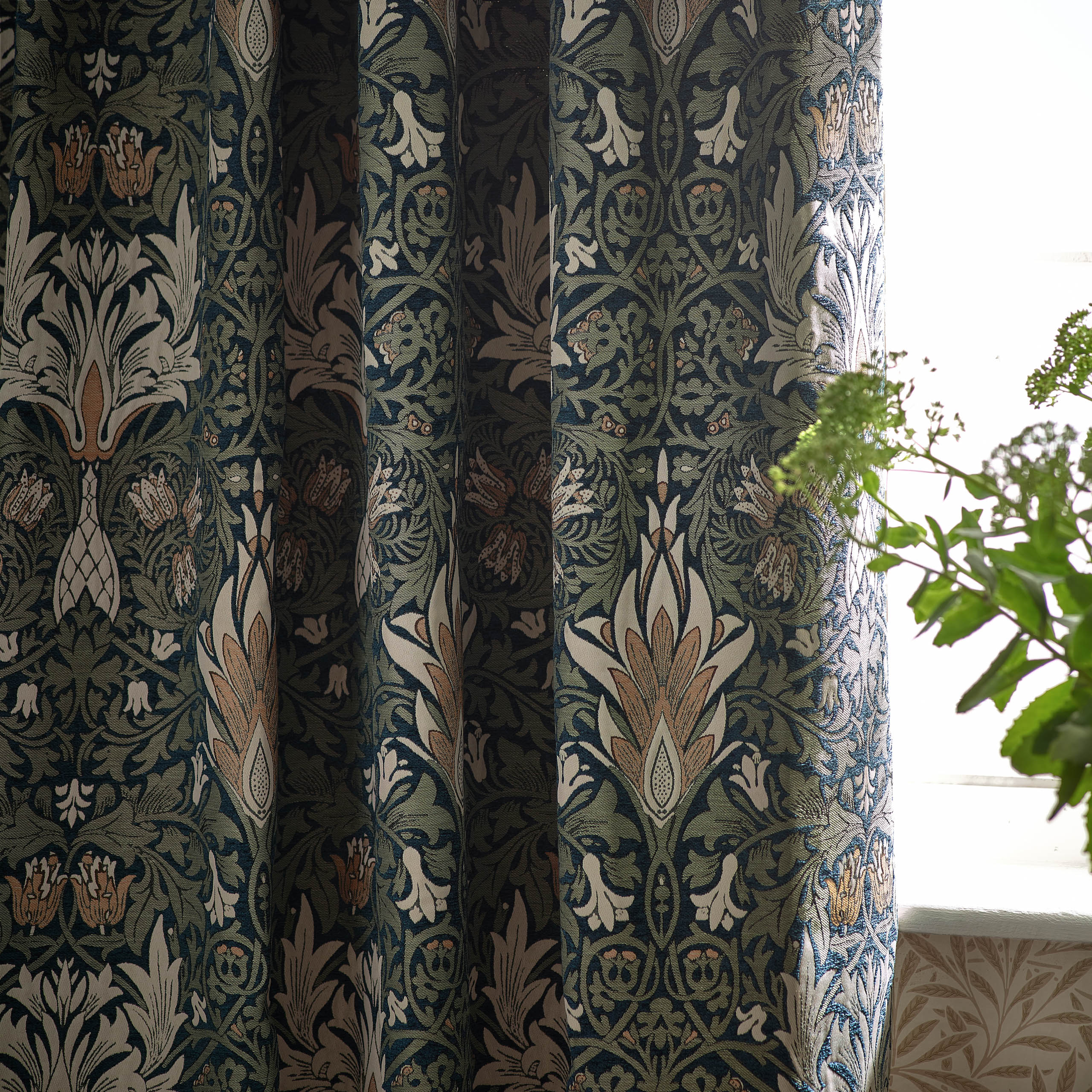 Snakeshead Jacquard Chenille Pencil Pleat Curtains