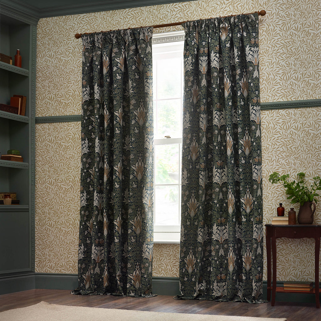 Snakeshead Jacquard Chenille Pencil Pleat Curtains