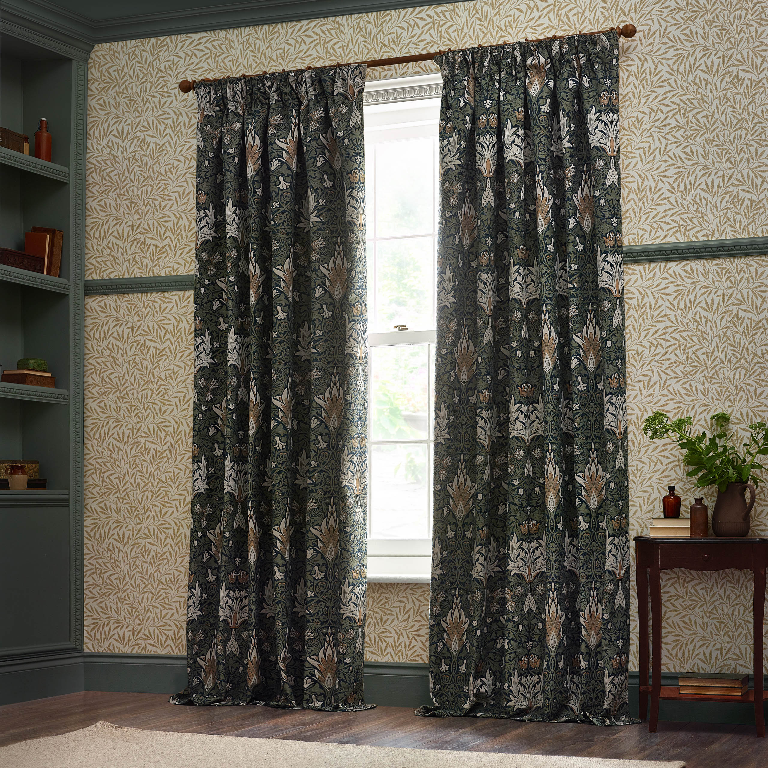 Snakeshead Jacquard Chenille Pencil Pleat Curtains