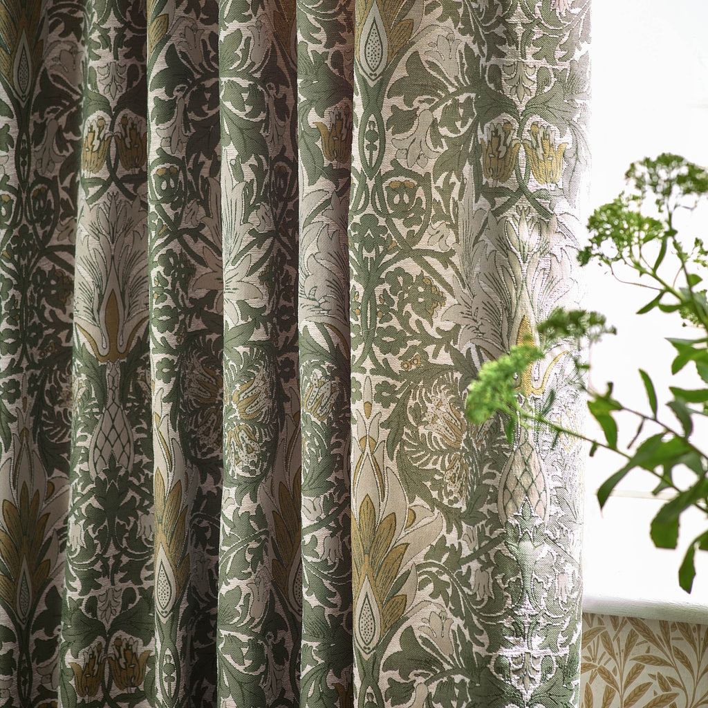 Snakeshead Jacquard Chenille Pencil Pleat Curtains