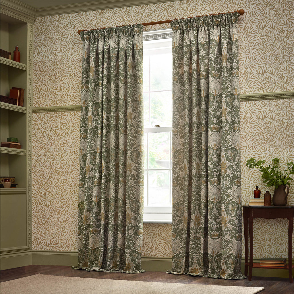 Snakeshead Jacquard Chenille Pencil Pleat Curtains