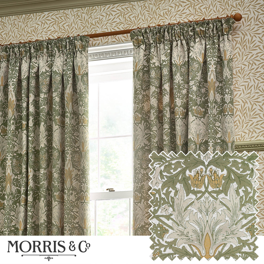 Snakeshead Jacquard Chenille Pencil Pleat Curtains
