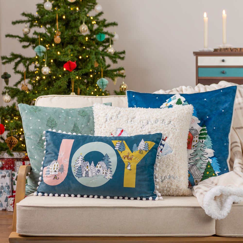 Snowy Village Joy Cushion