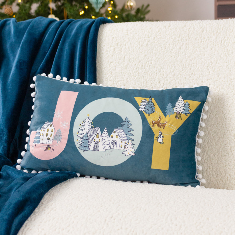 Snowy Village Joy Cushion