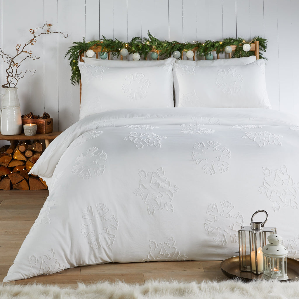 Snow Crystal Tufted Soft Touch Duvet Cover Set