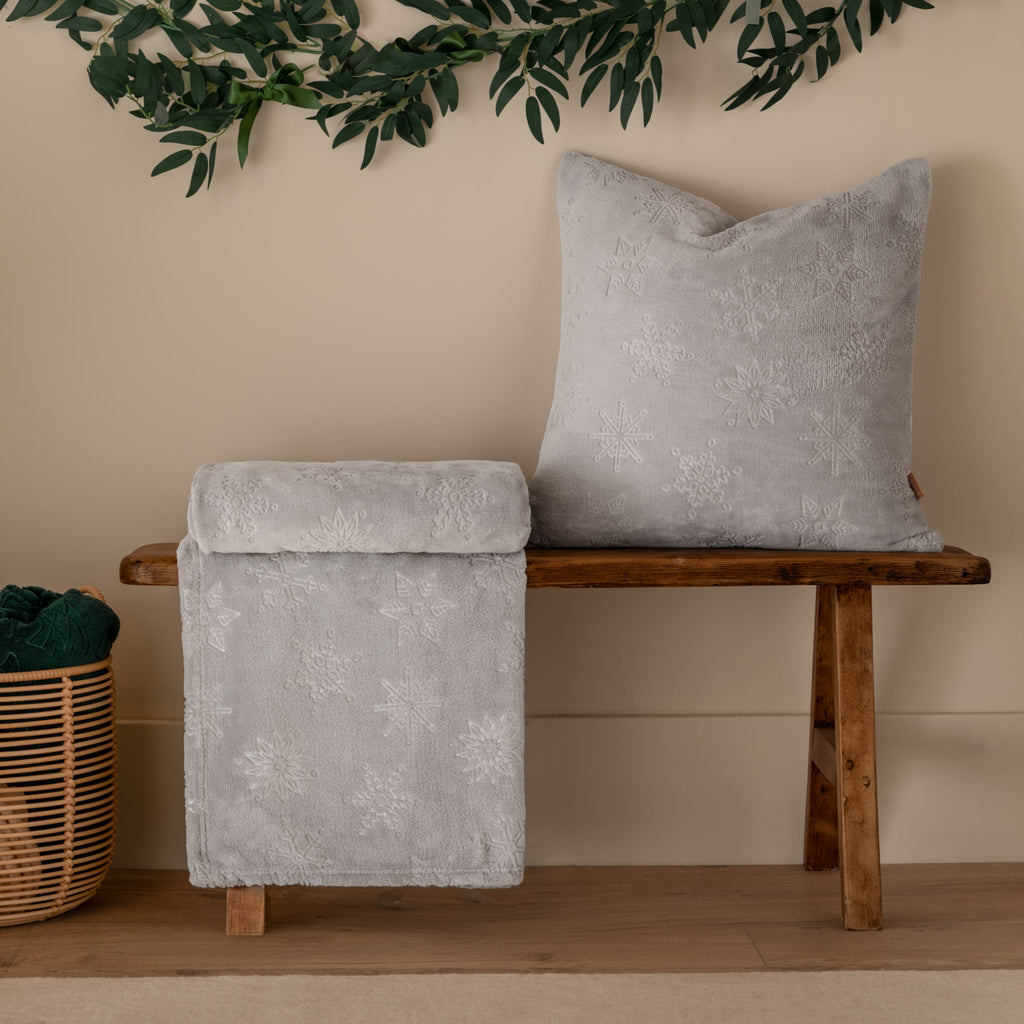 Snowflakes Faux Fur Cushion