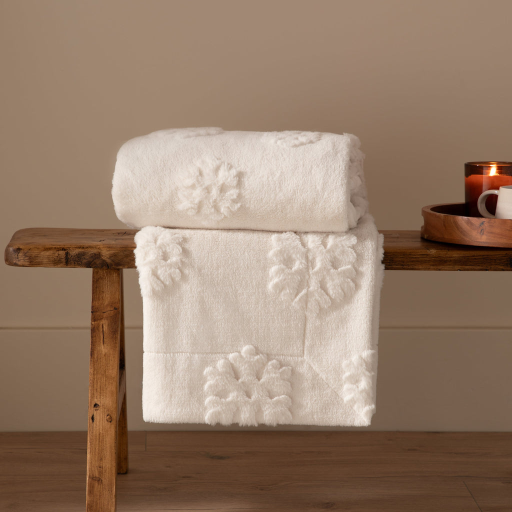 Snowflakes Faux Fur Throw