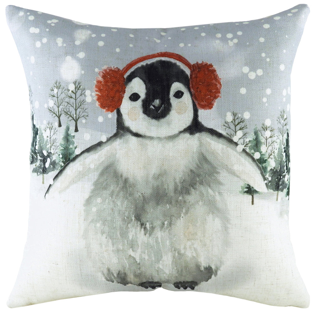 Snowy Penguin Cushion