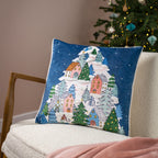 Snowy Village Tree Cushion