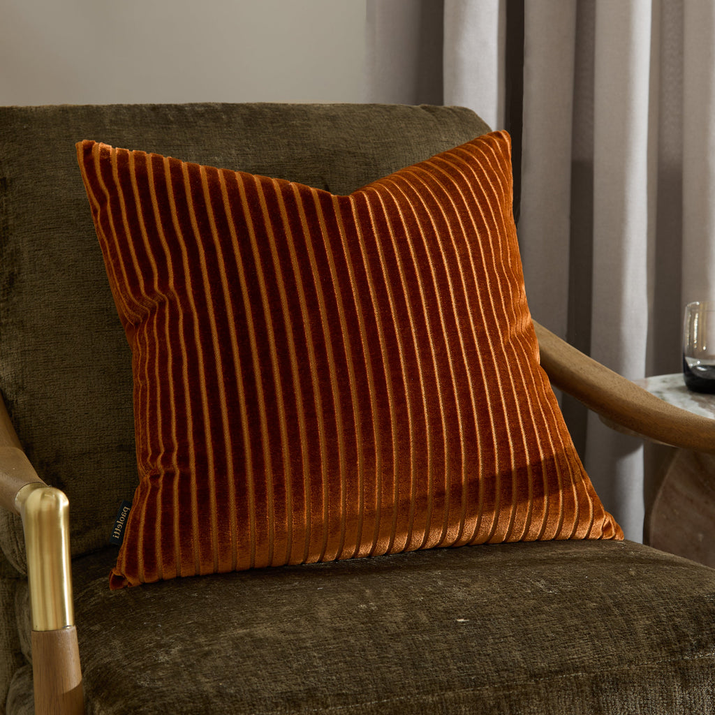 Savoy Stripe Velvet Cushion