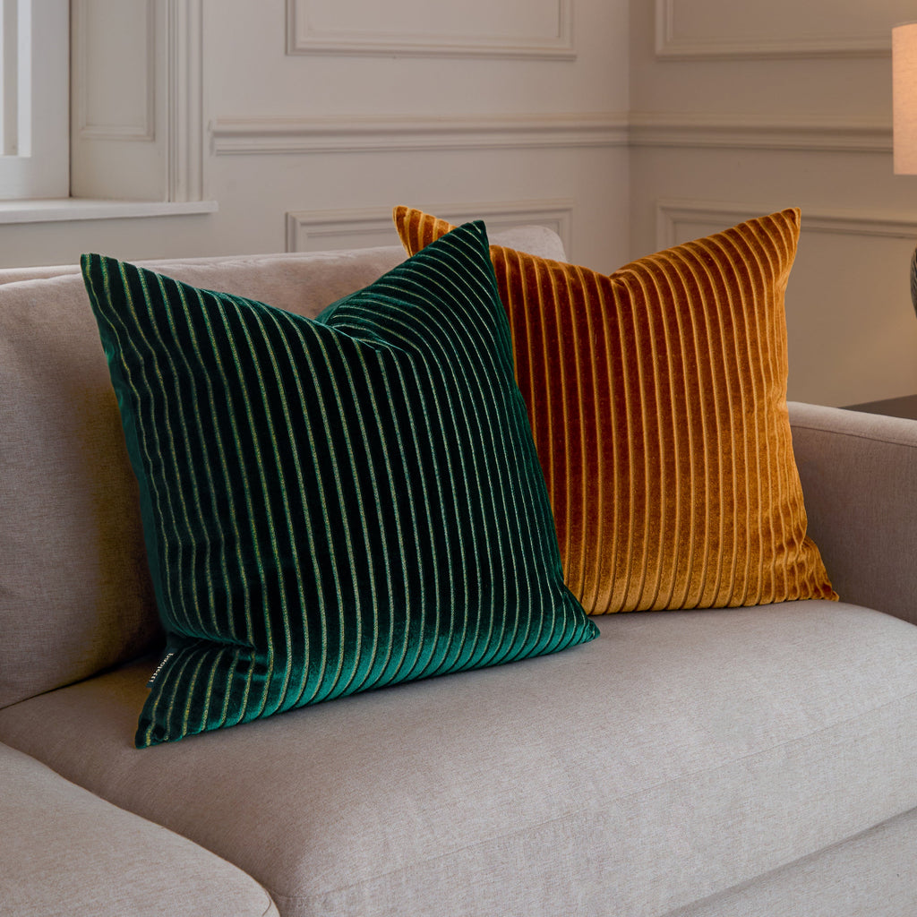 Savoy Stripe Velvet Cushion