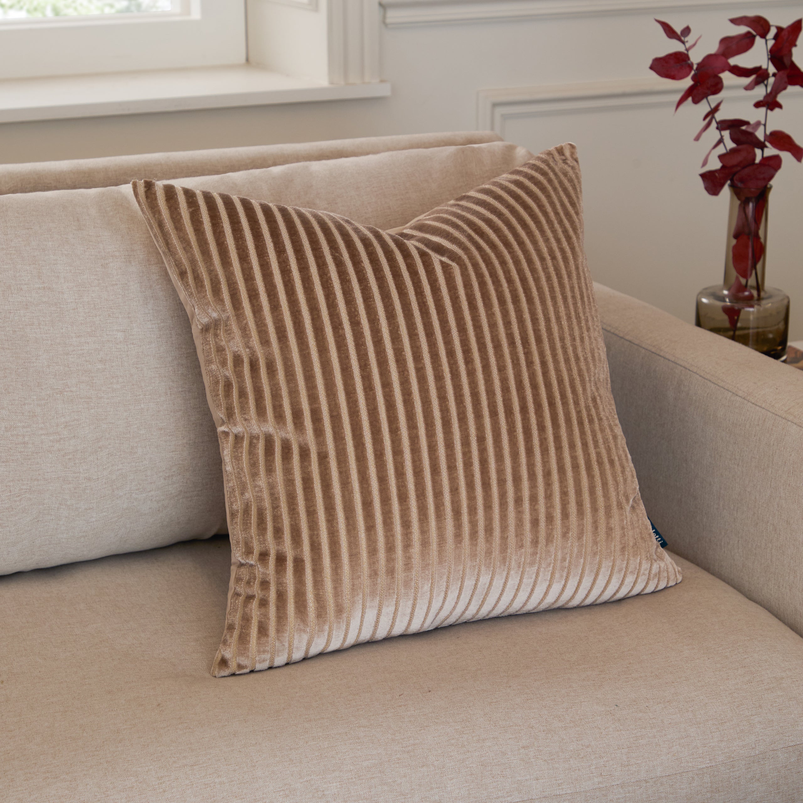 Savoy Stripe Velvet Cushion