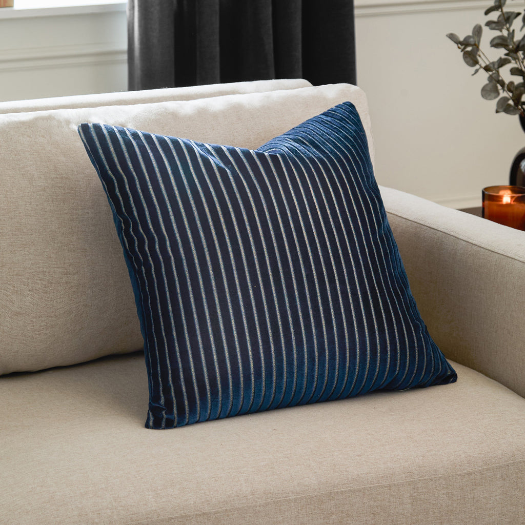 Savoy Stripe Velvet Cushion
