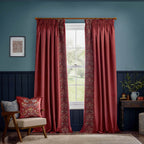 Straw Thief Embroidered Floral Velvet Pencil Pleat Curtains