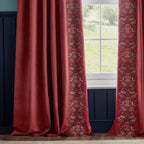 Straw Thief Embroidered Floral Velvet Pencil Pleat Curtains