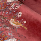 Straw Thief Embroidered Floral Velvet Pencil Pleat Curtains